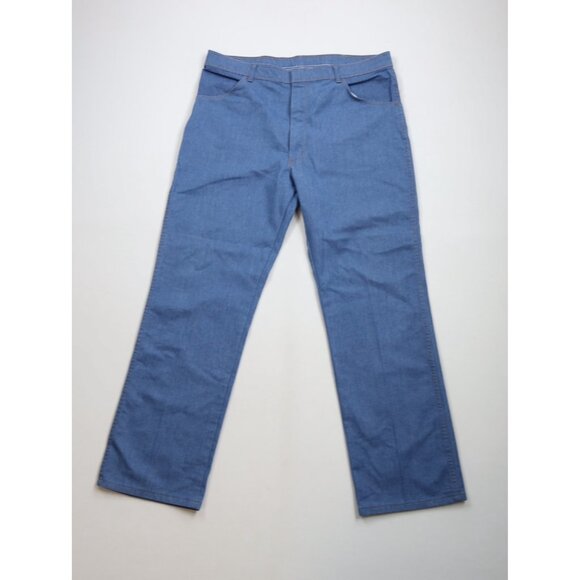 Vintage 90s Wrangler Mens Size 40x32 Faded Flared Wide Leg Denim Jeans Blue